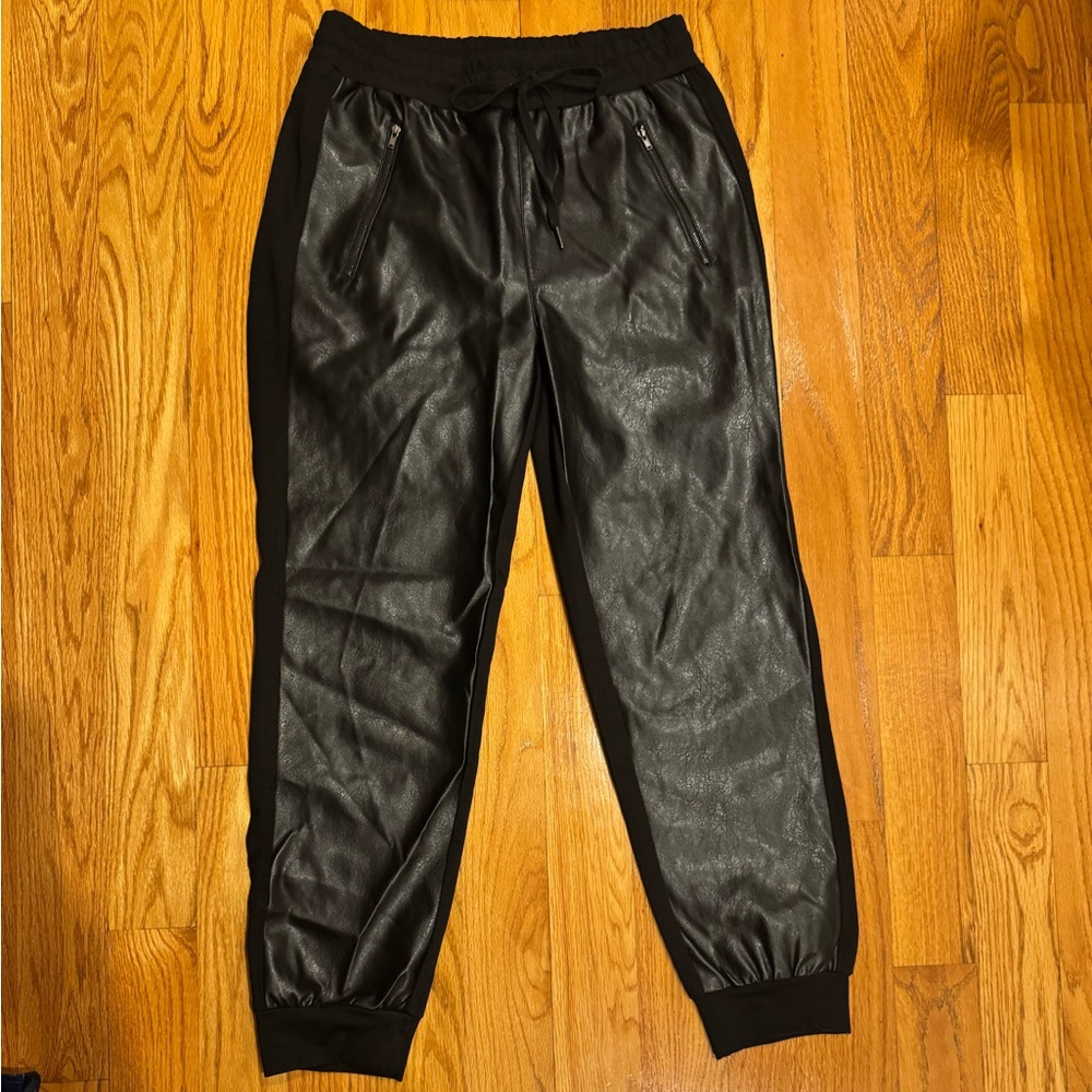 Fate Faux Leather Joggers - L